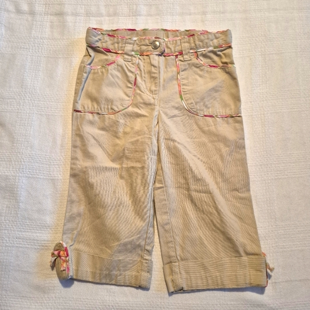 Gymboree girls size 2T Outlet khaki pants with plaid trim EUC 2008